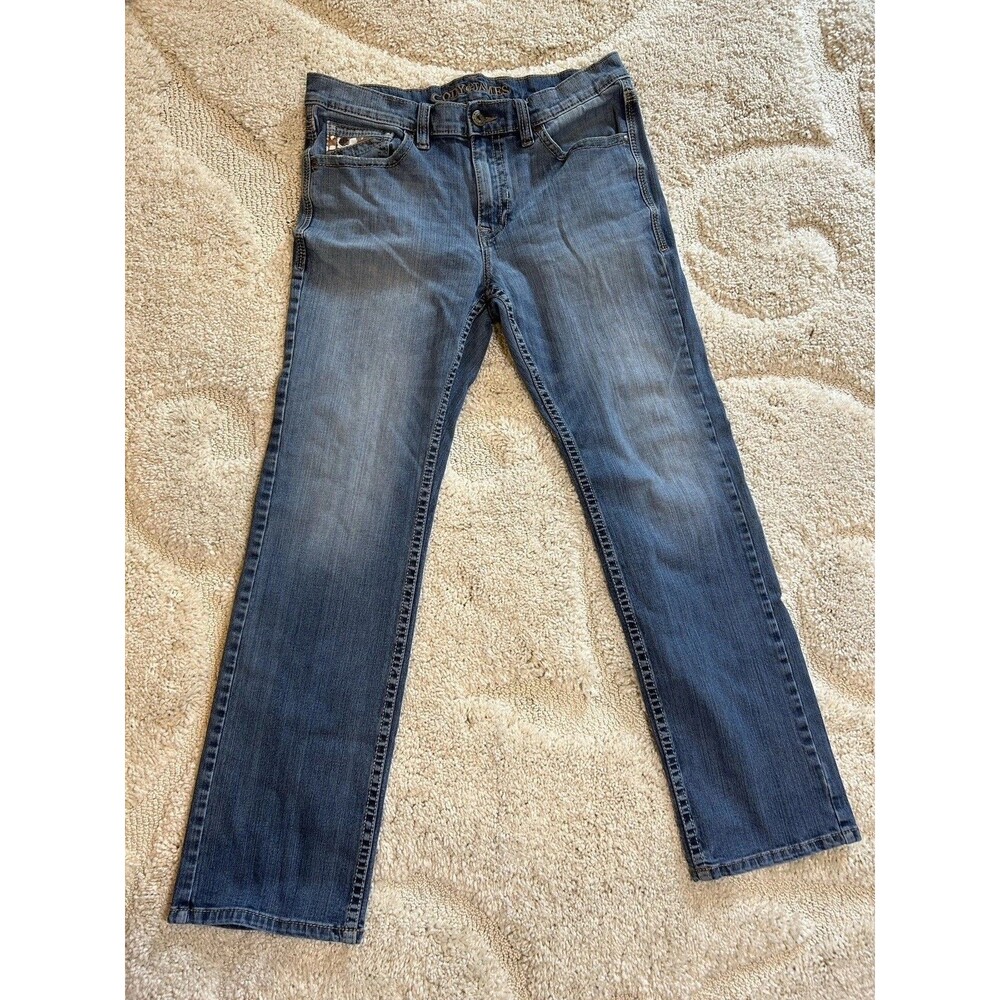 Cody James Men's Med Wash Blue Denim Jeans Slim Straight Fit 5-Pocket 33x32